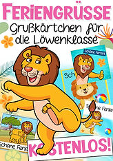 Materialvorschau: Feriengrüße für die Löwenklasse.
