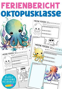 Oktopusklasse Ferienbericht - Arbeitsblätter Deutsch in der Grundschule