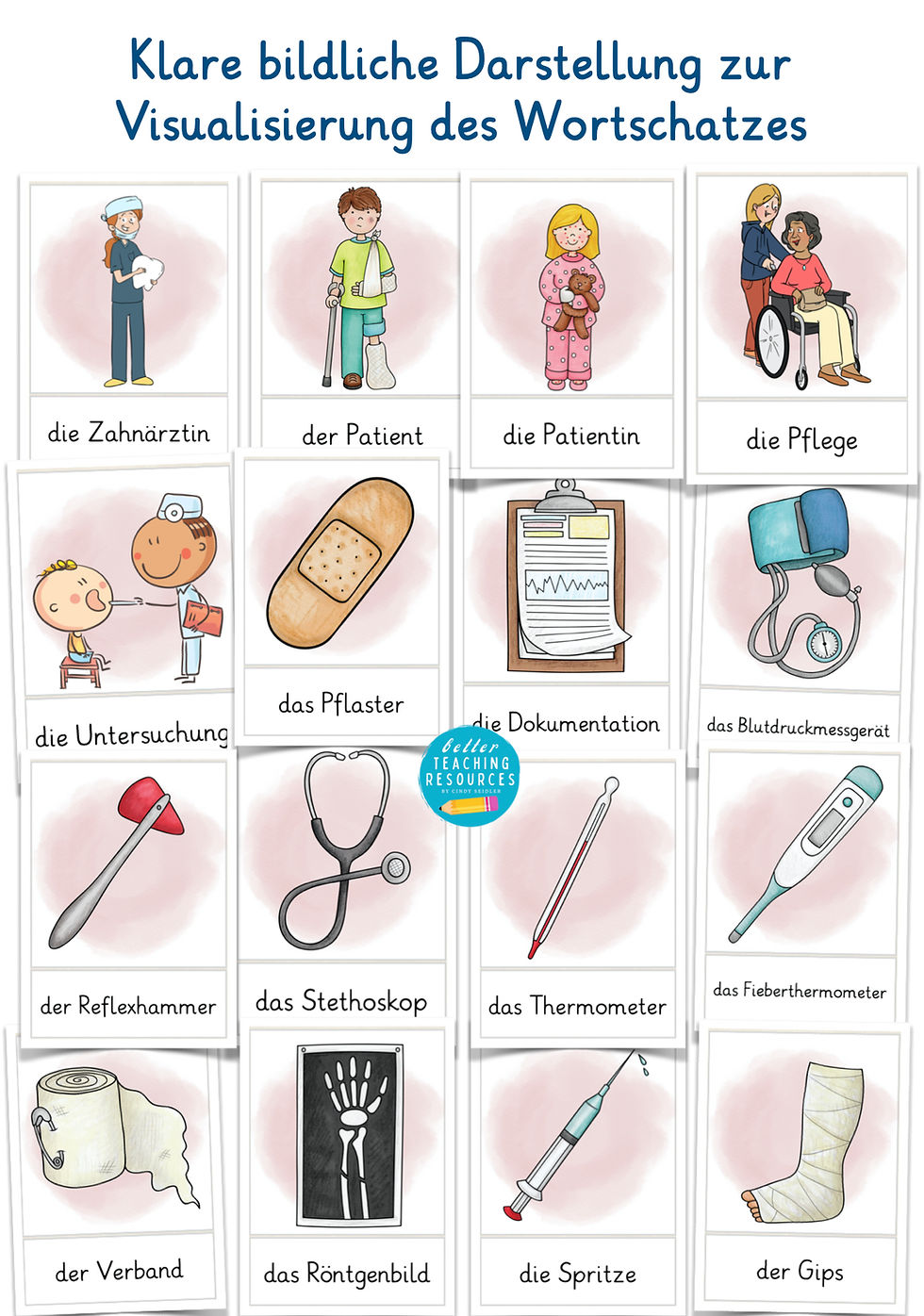 Miniaturbild: Bildkarten: Gesundheit und Krankheit – Wortschatz Deutsch Deutsch als Zweitsprache Medizin und Pflegeberufe