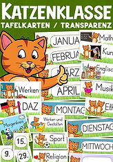 Tagestransparenz für die Katzenklasse mit dem Klassentier Katze.