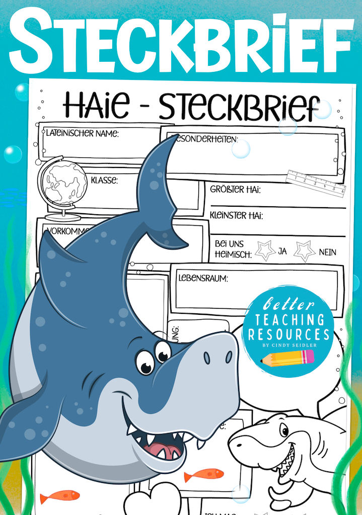 Miniaturbild: Haiklasse Klassentier Hai Klassenmaskottchen Grundschule Steckbrief Sachunterricht PDF Arbeitsblätter