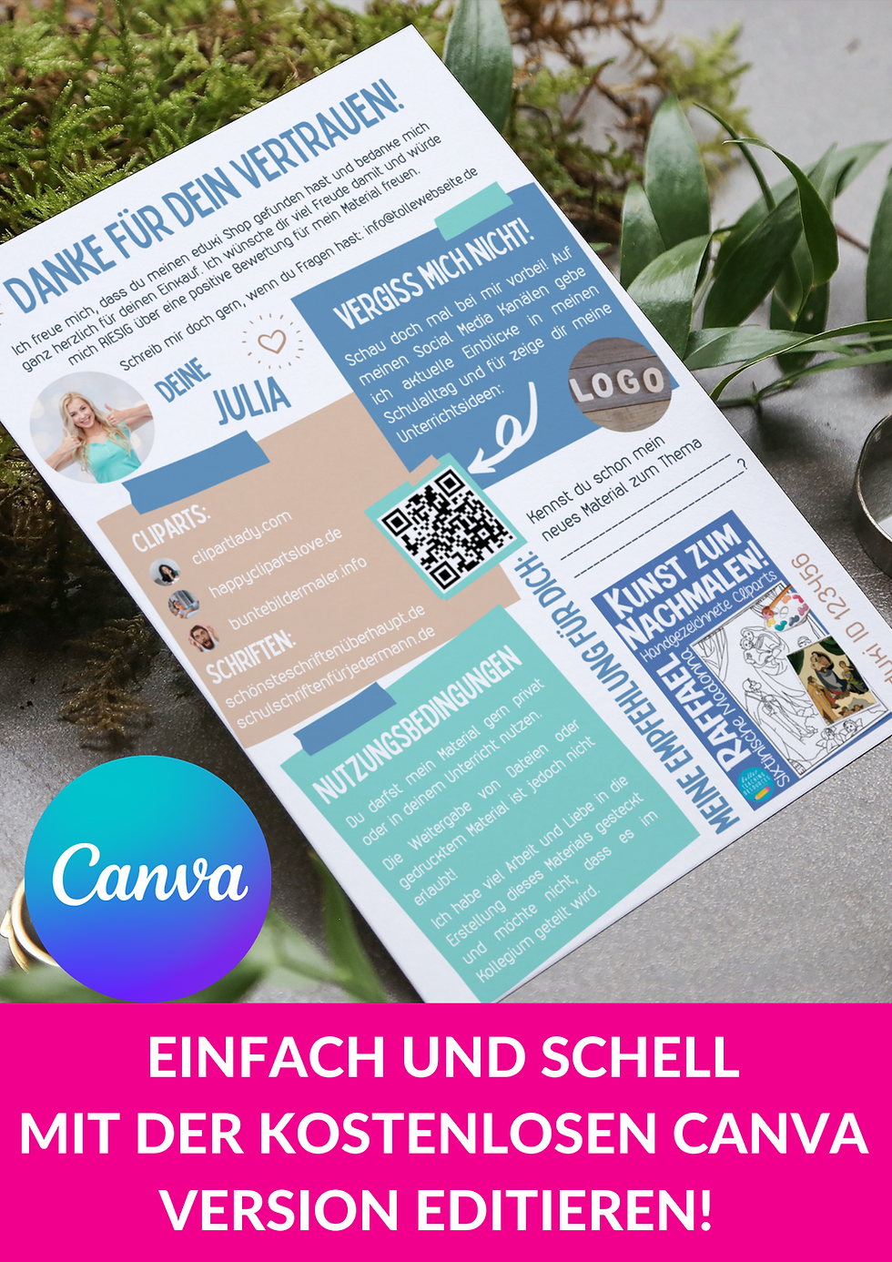 Miniaturbild: einfach kostenlos die Vorlage in Canva editieren und Unterrichtsmaterial bei eduki verkaufen