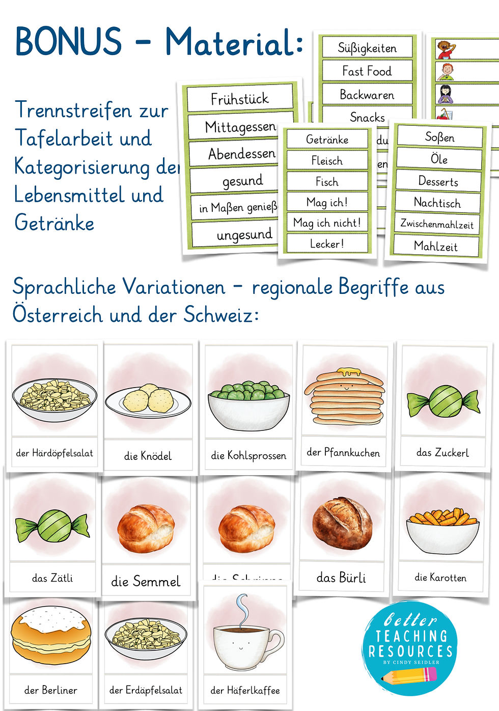 Miniaturbild: Lebensmittel und Getränke Bildkarten - Wortschatz im DAZ Unterricht und Sachunterricht in der Grundschule PDF
