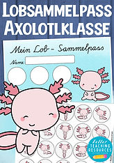 Materialvorschau: Lobkärtchen für die Axolotlklasse.