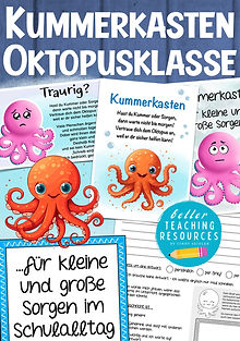 Oktopusklasse Kummerkasten - Bastelvorlage für das Klassentier / Classroom Management Klassentier Oktopus