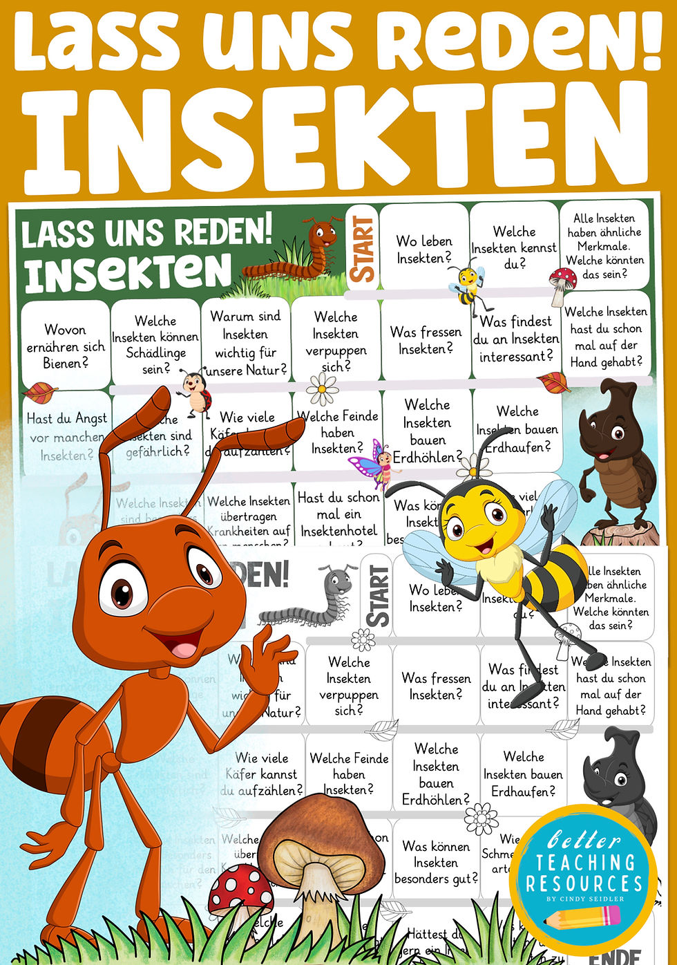 Insekten Tiere des Waldes Unterrichtsmaterial Sachunterricht Plauderbrettspiel PDF