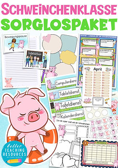 Sorglospaket für die Schweinchenklasse mit Unterrichtsmaterial zum Klassentier Schwein.
