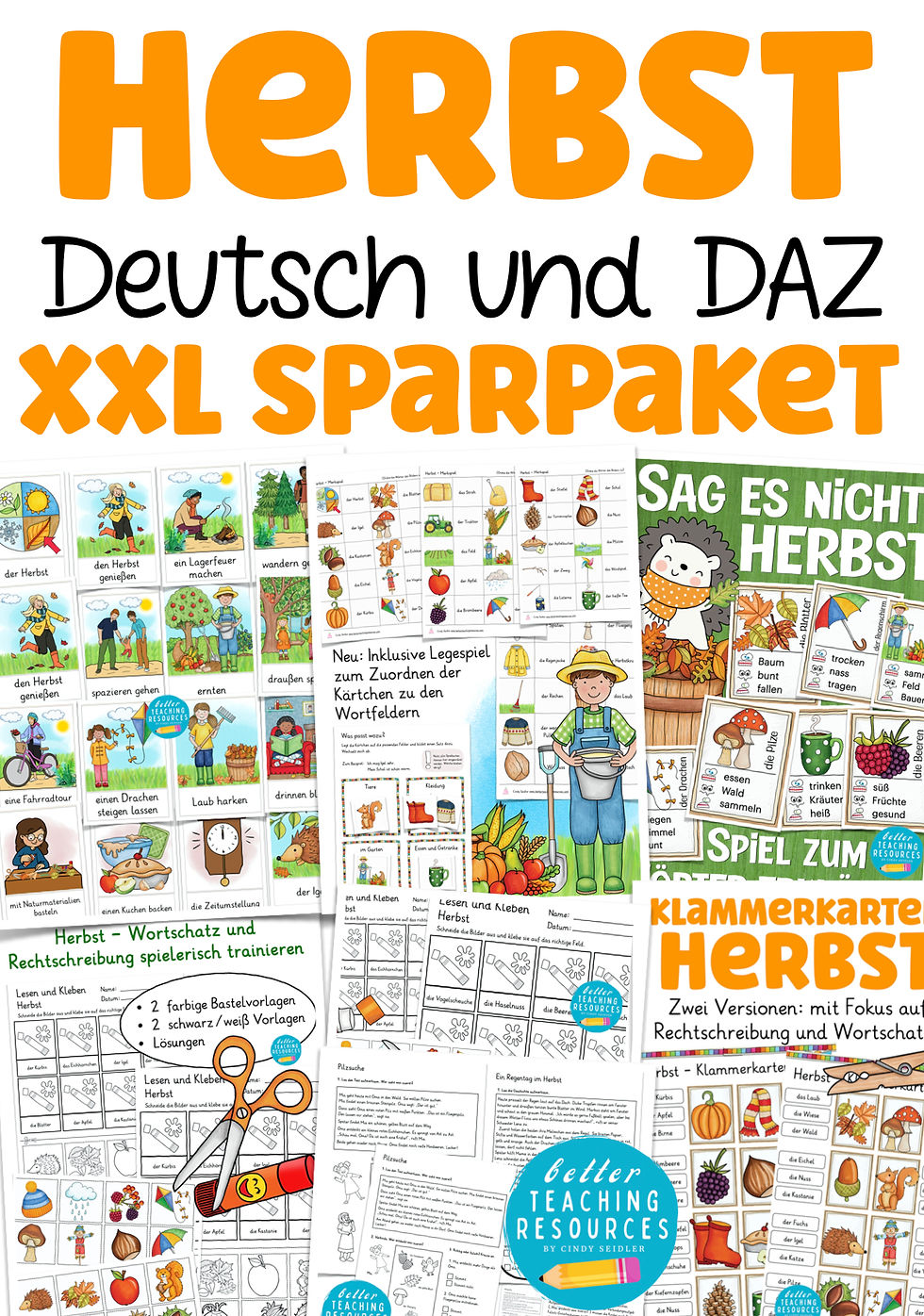Herbst Materialpaket Deutsch und Deutsch als Zweitsprache in der Grundschule  Sorglospaket Cindy Seidler
