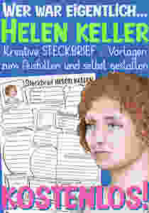 Helen Keller Steckbrief für die Grundschule - kostenlose Arbeitsblätter