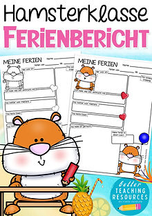 Hamsterklasse Ferienbericht - Arbeitsblätter Deutsch in der Grundschule