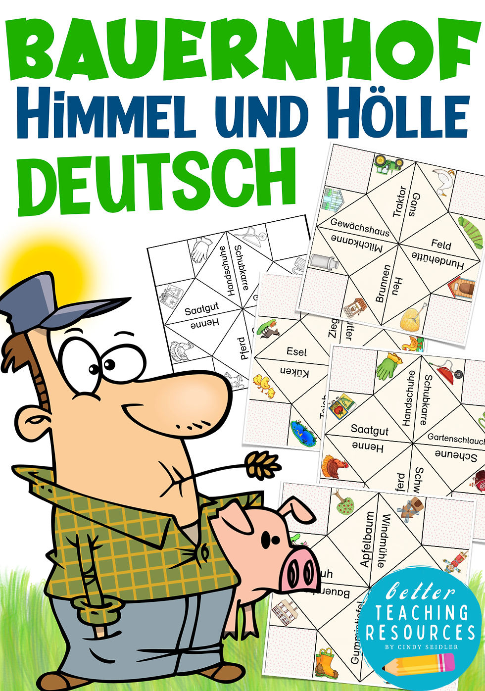 Bauernhof Himmel und Hölle Spiel Wortschatz Deutsch Deutsch als Zweitsprache Sachunterricht Grundschule PDF