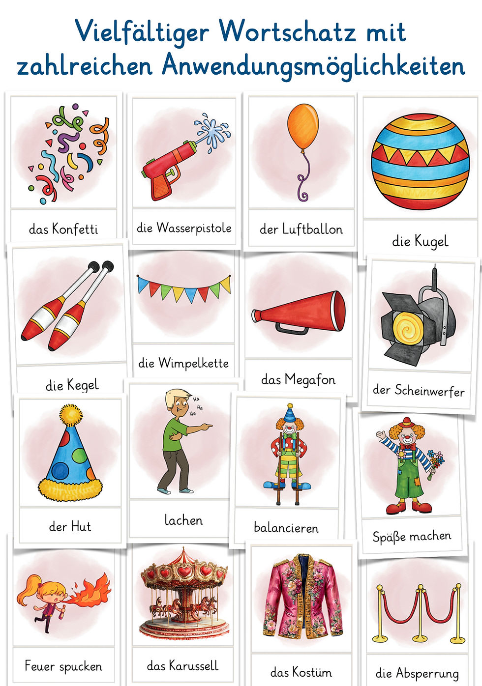 Miniaturbild: Zirkus Wortschatz Bildkarten für Deutsch und DAZ (Deutsch als Zweitsprache) in der Grundschule