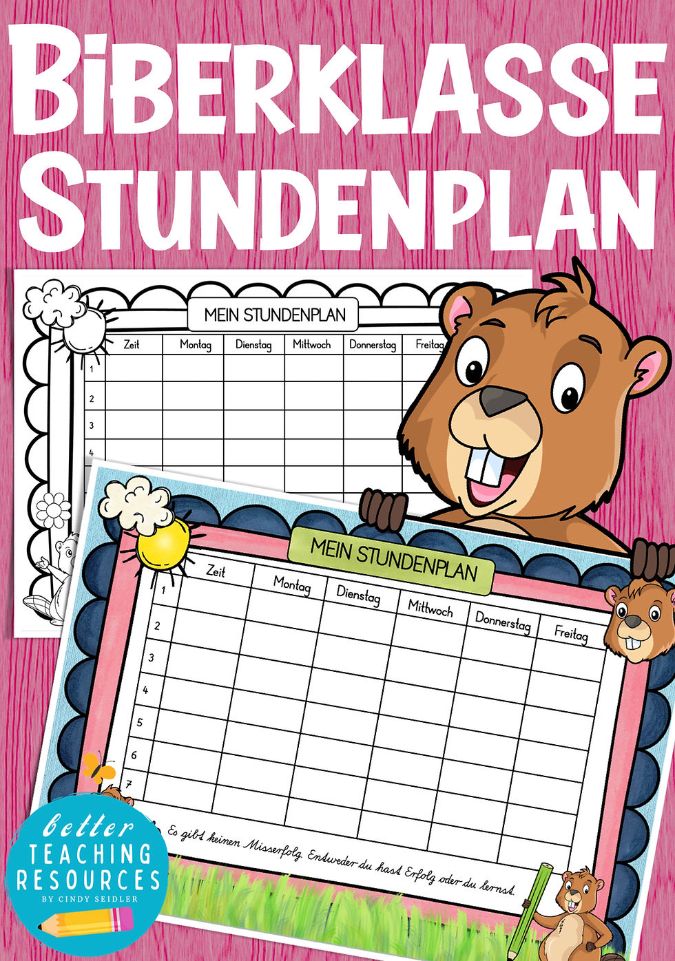Biberklasse Stundenplan Grundschule Klassentier Biber