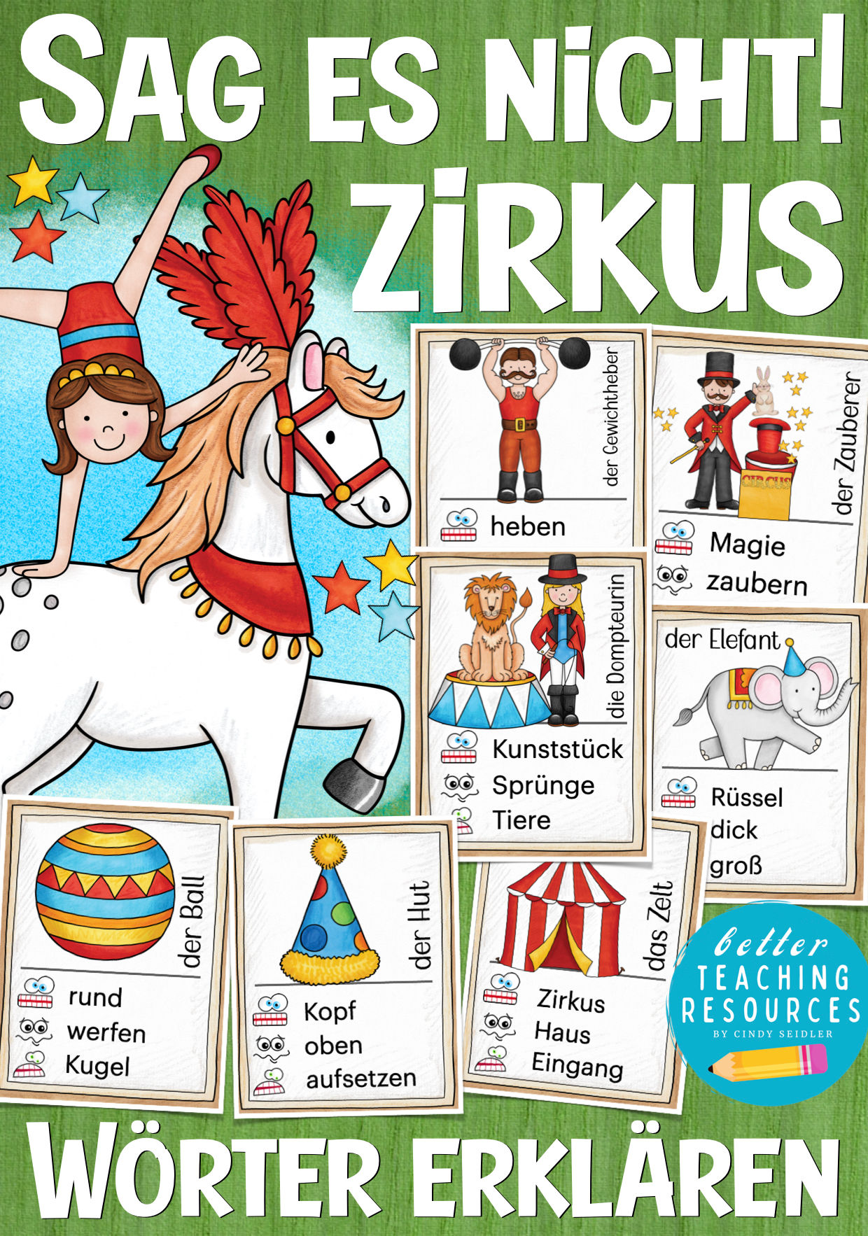 im Zirkus Zirkusklasse Spiel Deutsch und DAZ Wörter erklären Grundschule Material