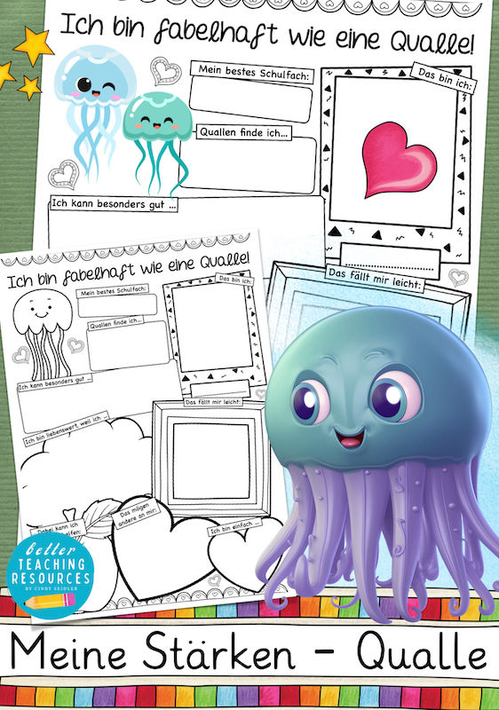 Meine Stärken - Quallenklasse I Deutsch und Ethik Klassentier Qualle Klassenmaskottchen Grundschule Material PDF