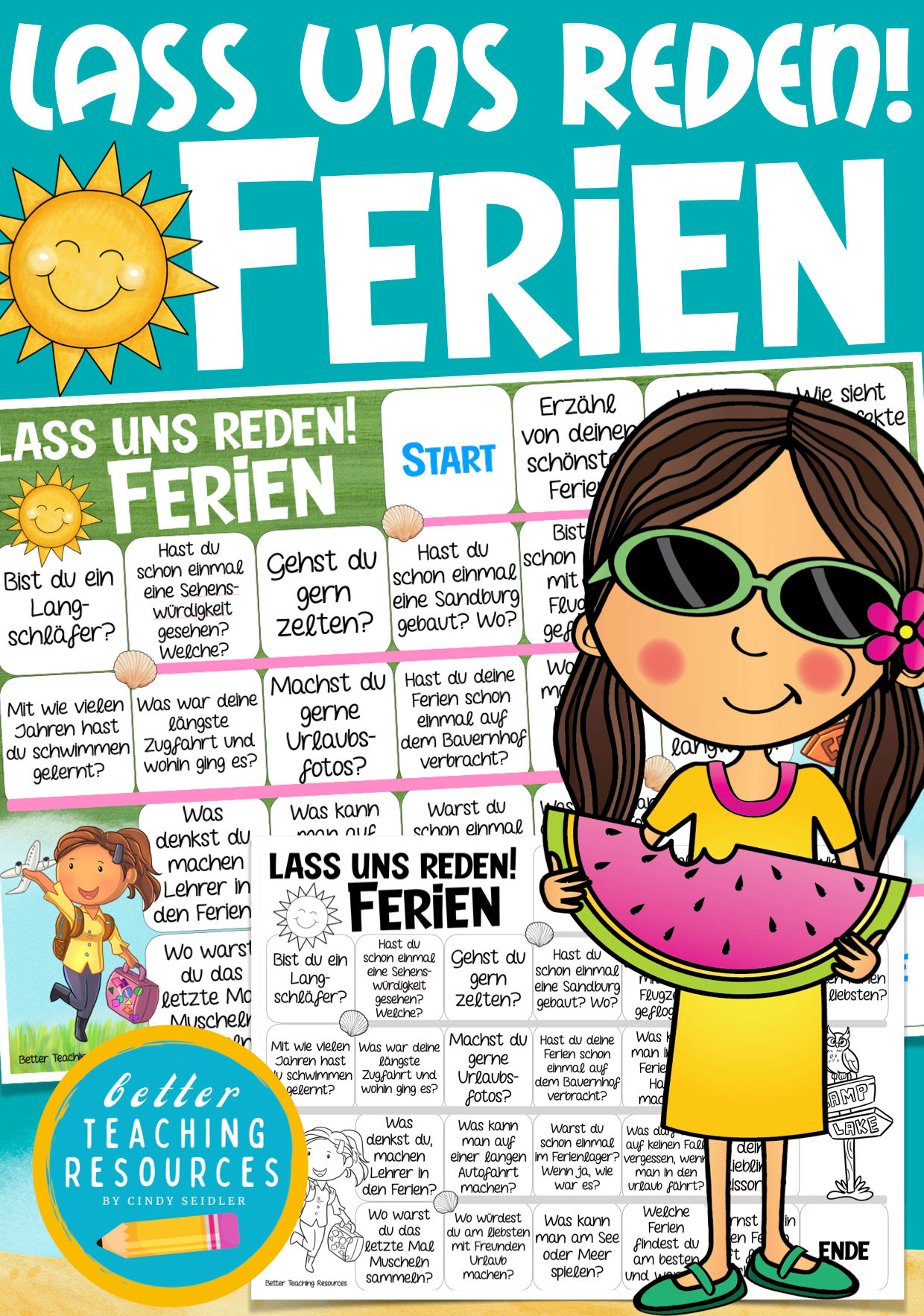 Ferien Plauderbrettspiel Lass uns reden Ferienbericht Deutsch Grundschule Unterrichtsmaterial