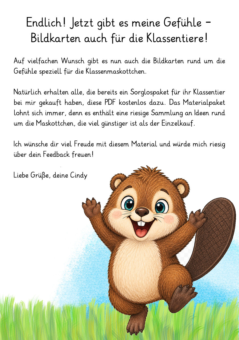 Biberklasse Unterrichtsmaterial für die Grundschule Bildkarten Gefühle