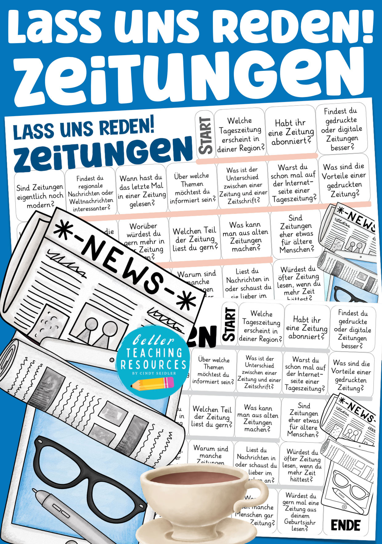 Zeitungen Medien im Sachunterricht Unterrichtsmaterial Grundschule Deutsch Plauderbrettspiel Lass uns reden PDF