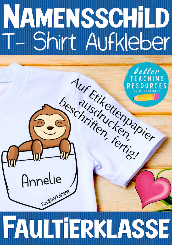 Faultierklasse Namensschilder Klassentier Faultier PDF Vorlage Grundschule