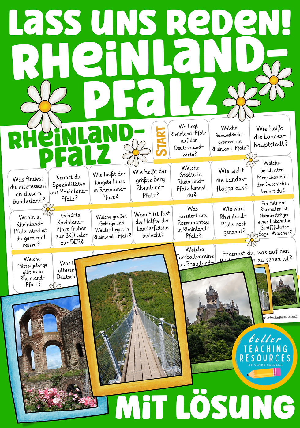 Rheinland - Pfalz Landeskunde Deutschland Unterrichtsmaterial Plauderbrettspiel Lass uns reden Sachunterricht