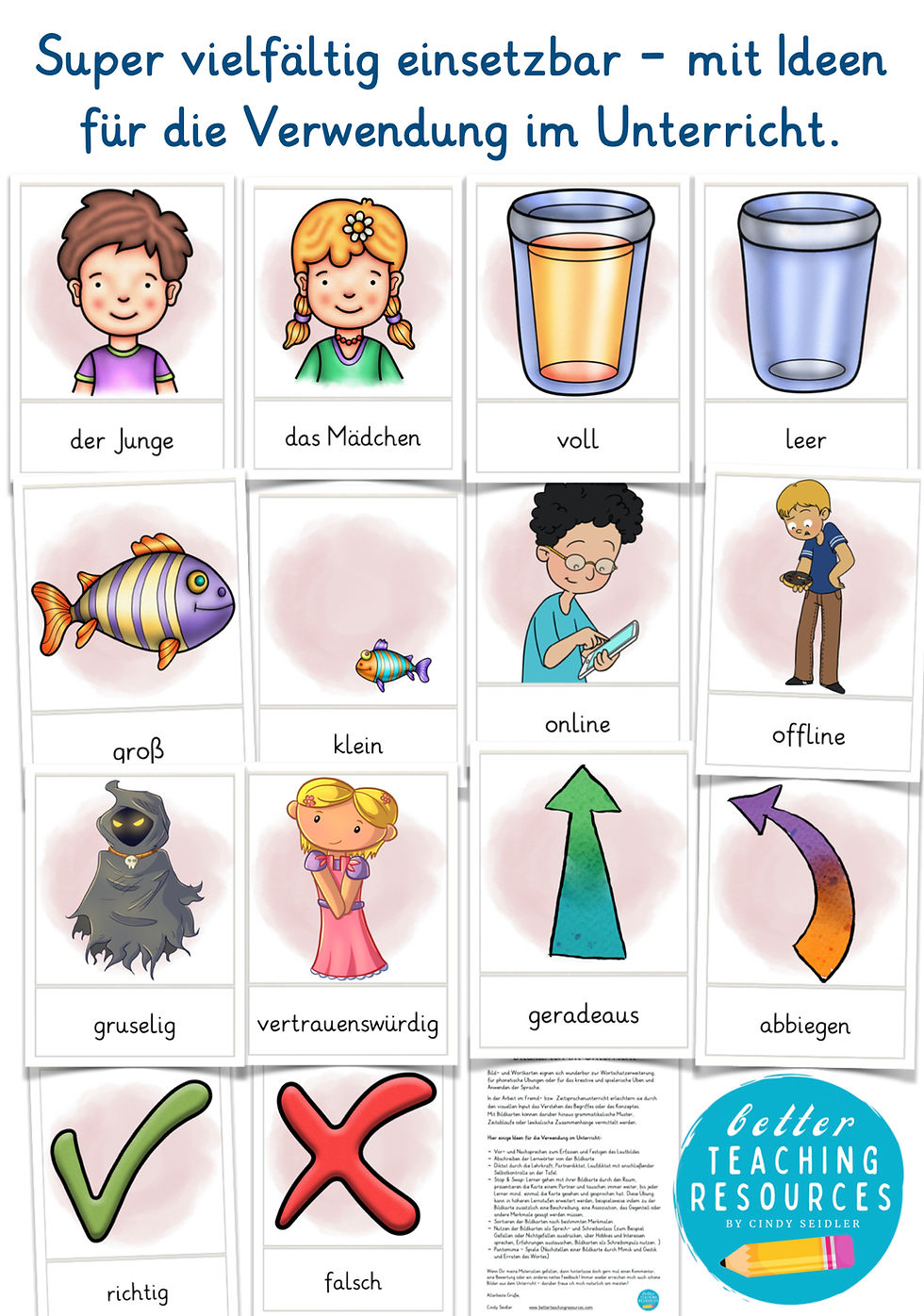 Miniaturbild: Gegenteile Bildkarten – Spielerische Wortschatzerweiterung für Deutsch & Deutsch als Zweitsprache Grundschule