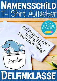 Namensschilder für den Schulanfang / die Einschulung in der 1. Klasse mit dem Klassentier Delfin / Delfinklasse