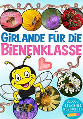 Girlande für die Bienenklasse mit dem Klassentier Biene.