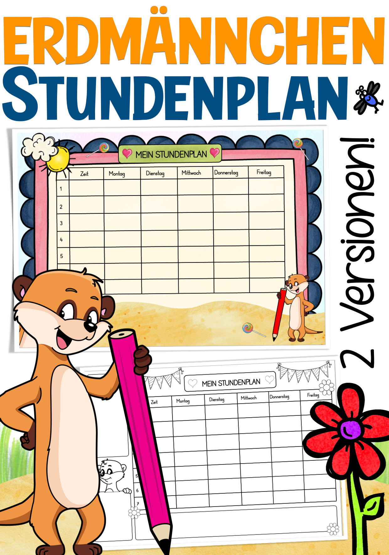 Erdmännchenklasse Stundenplan Klassentier Erdmännchen PDF Vorlage