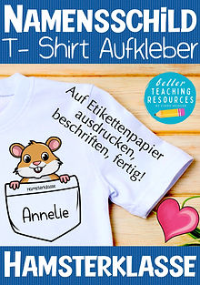Namensschilder für den Schulanfang / die Einschulung in der 1. Klasse mit dem Klassentier Hamster / Hamsterklasse