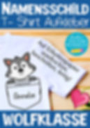 Wolfklasse Klassentier Wolf Namensschilder Sticker Vorlage Grundschule