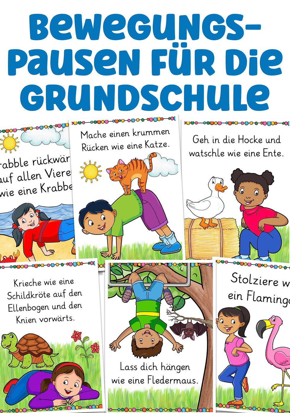 Bewegungspause Poster für den Kindergarten und die Grundschule