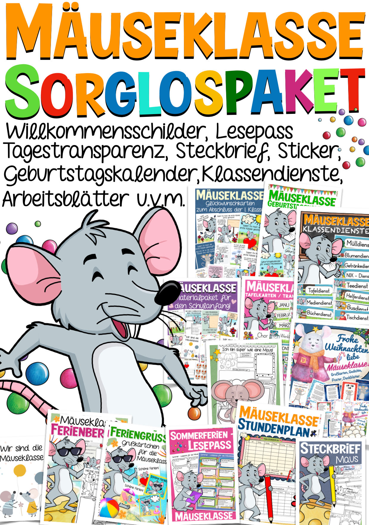 Mausklasse Mäuseklasse Klassentier Maus Sorglospaket Grundschule Materialien PDF