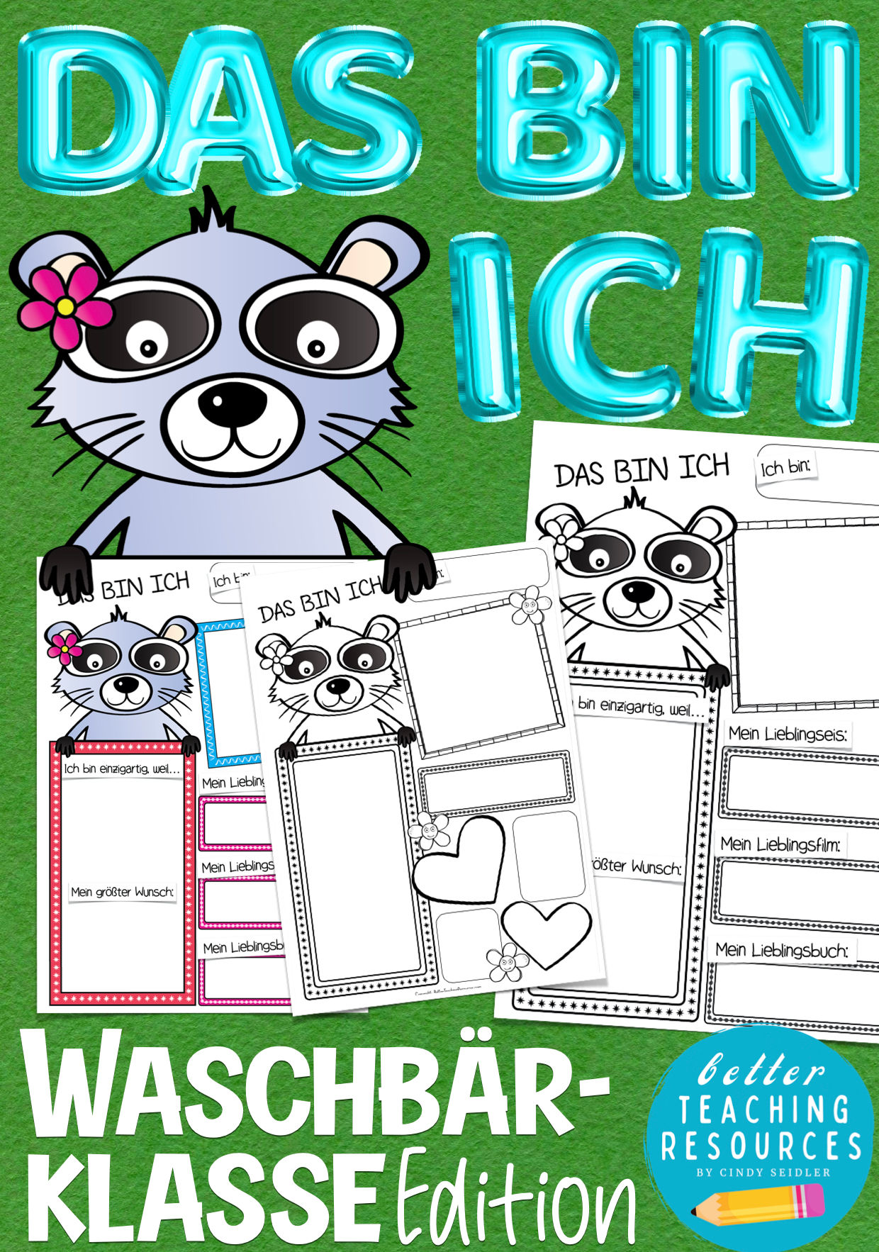 Waschbärklasse Klassentier Waschbär sich vorstellen Arbeitsblätter Klassenmaskottchen Grundschule PDF Deutsch