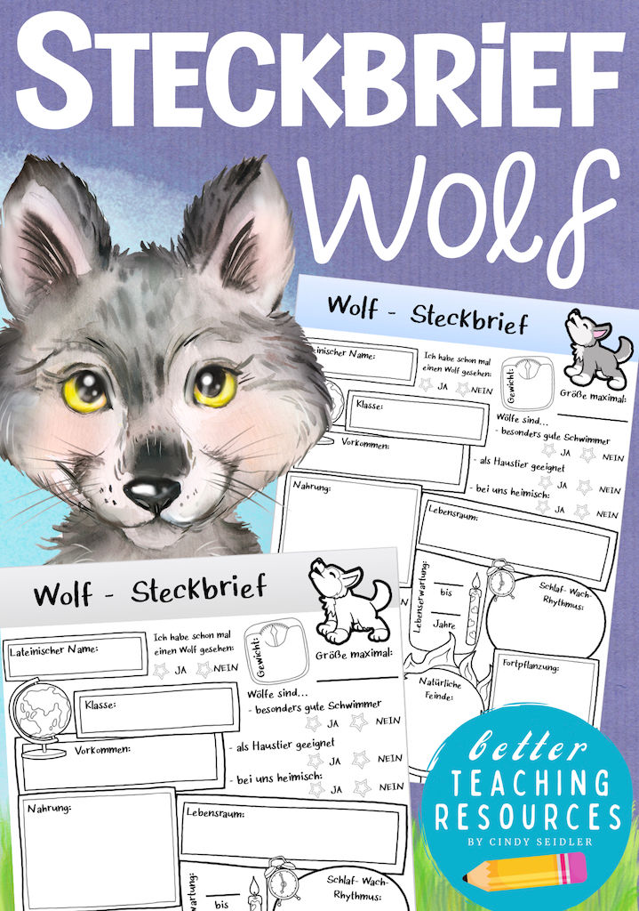 Miniaturbild: Wolfklasse Klassentier Wolf  Steckbrief Sachunterricht Grundschule