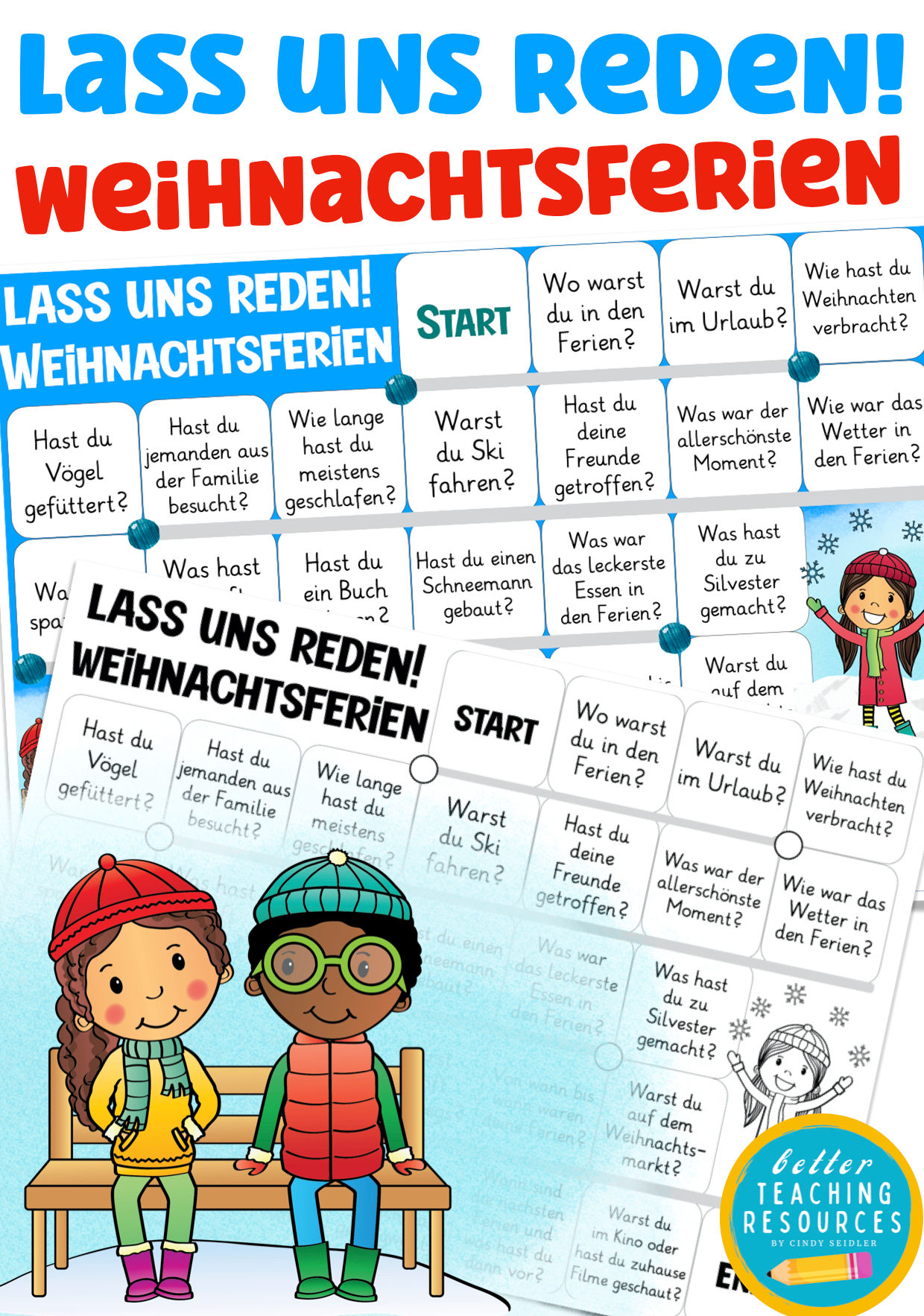 Weihnachtsferien Ferien Plauderbrettspiel Weihnachten Unterrichtsmaterial Grundschule Lass uns reden Spiel