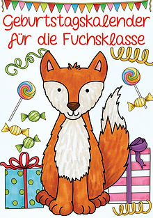 Geburtstagskalender Klassentier Fuchs Grundschule Schulanfang Dekoration zur Einschulung Klassenmaskottchen 