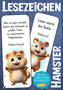 Hamsterklasse Lesezeichen als Geschenk für den Schulanfang oder den Deutschunterricht in der 1. Klasse Klassentier Hamster