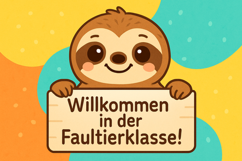Faultierklasse Willkommensschild kostenlos Klassentier Faultier ...