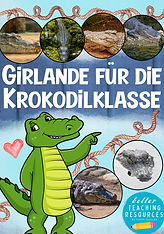 Girlande für die Krokodilklasse mit dem Klassentier Krokodil.