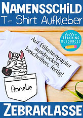 Namensschilder für die Zebraklasse mit dem Klassentier Zebra.