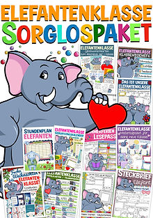 Elefantenklasse Materialpaket für den Schulanfang Grundschule und Einschulung / Schulanfang mit dem Klassentier Elefant