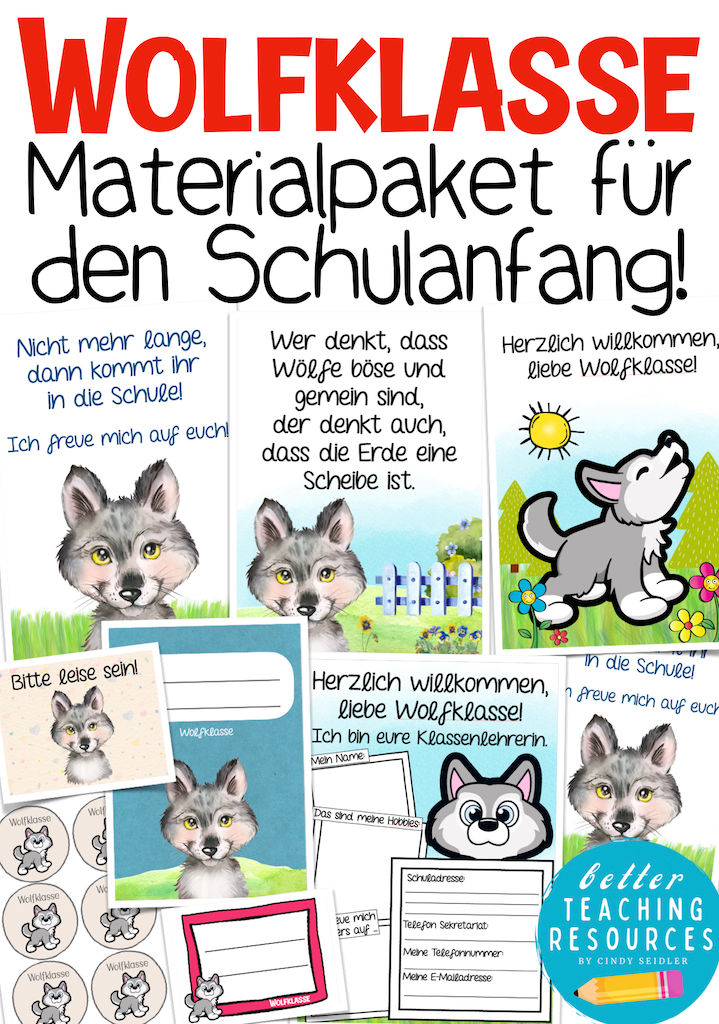 Miniaturbild: Wolfklasse Klassentier Wolf  Materialpaket für den Schulanfang Klassenmaskottchen Grundschule
