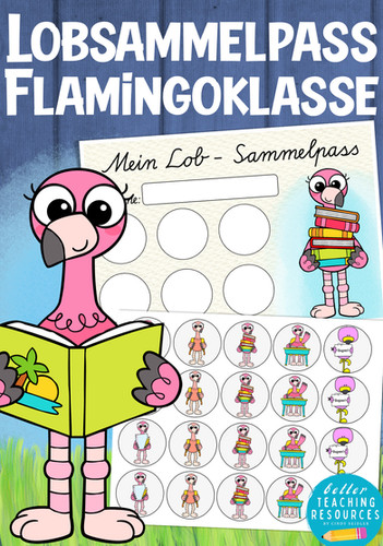 Flamingoklasse Klassentier Flamingo Lobkärtchen für die Grundschule