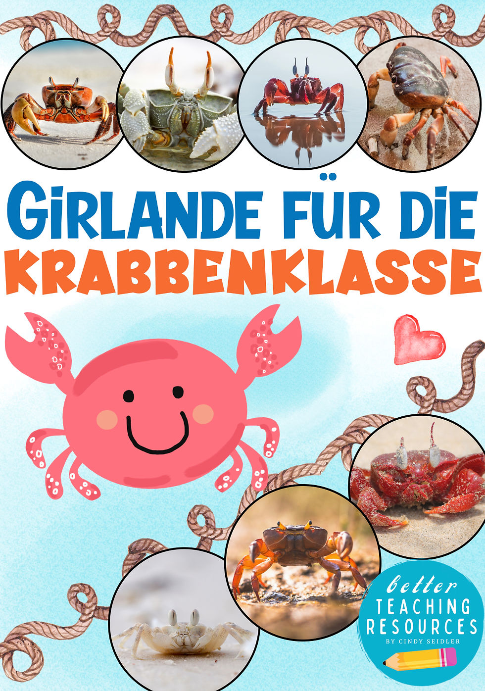 Krabbenklasse Klassenmaskottchen Grundschule Wimpel Girlande Schulanfang 1. Klasse