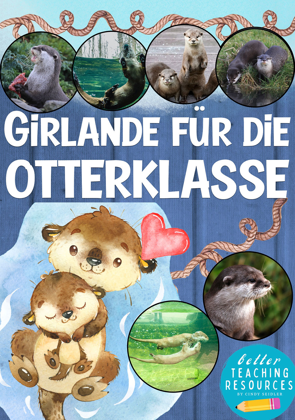 Otterklasse Klassentier Otter Wimpel Girlande Schulanfang Grundschule Klassenmaskottchen