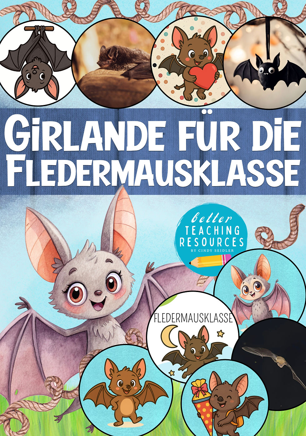 Fledermausklasse Girlande für den Schulanfang Klassentier Fledermaus 1. Klasse
