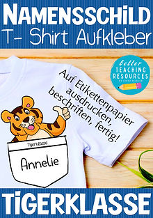 Namensschilder für den Schulanfang / die Einschulung in der 1. Klasse mit dem Klassentier Tiger / Tigerklasse