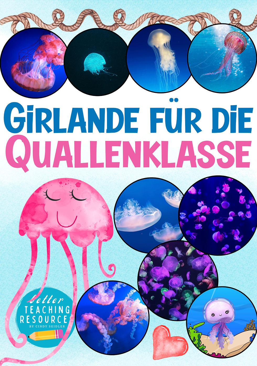 Quallenklasse Girlande für den Schulanfang Klassentier Qualle Grundschule Einschulung Dekoration