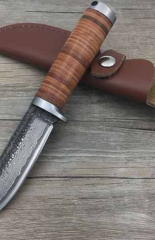 Cuchillo damasco funda