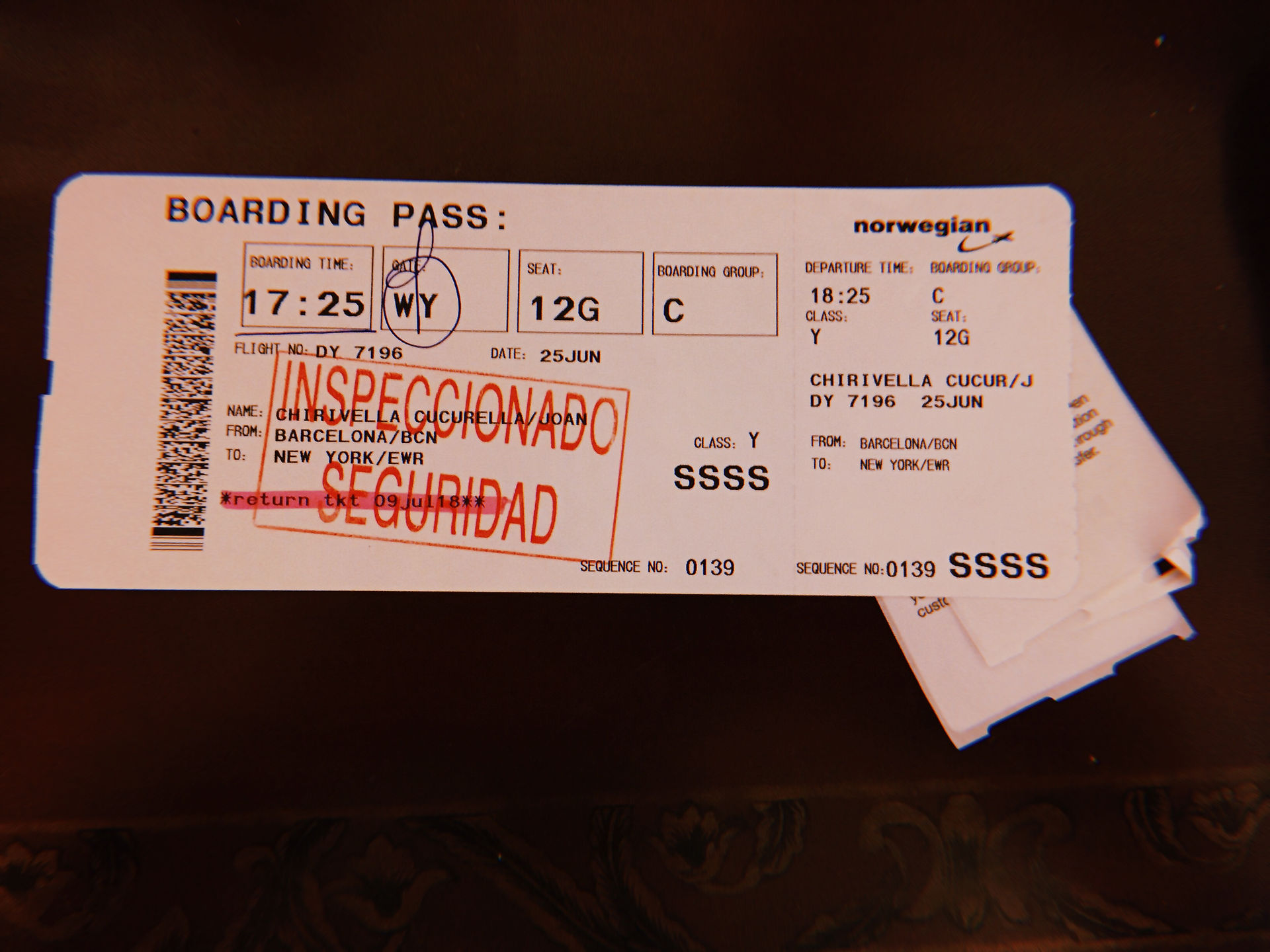 My plane ticket
